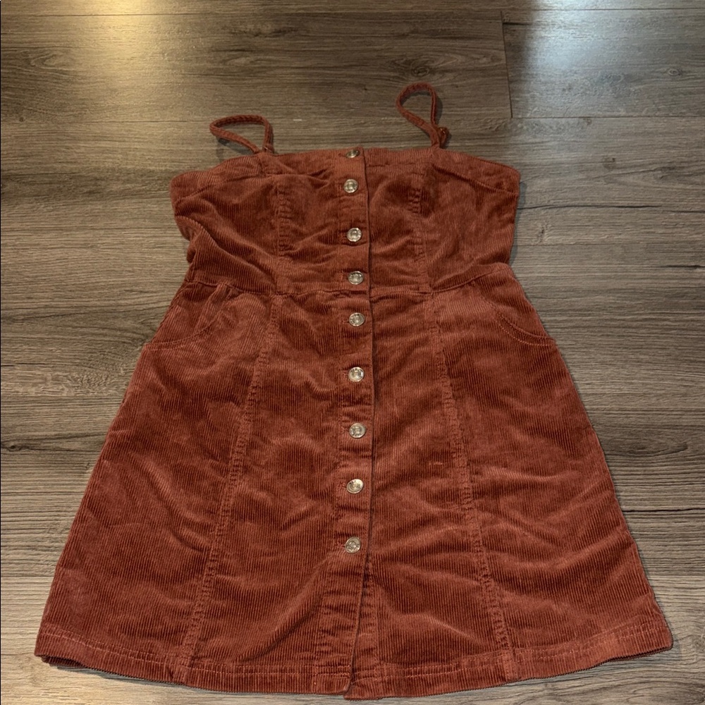 Love Tree Terracotta Corduroy Mini Dress